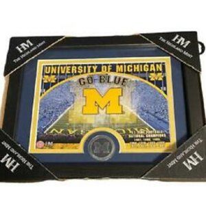 NCAA Michigan Wolverines Coin Framed Stadium Photo Highland Mint Limited Th…